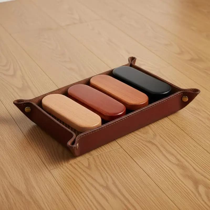 1PC Horse Hair Brush for Leather Shoes Wood Handle Soft Bristles Shoe Care Brush for Cleaning and Polishing at Home or Office
