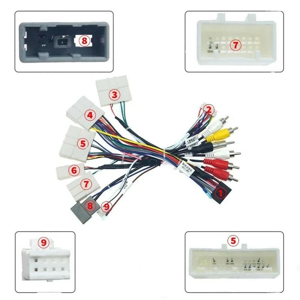 Compatible Car 16PIN Android Audio Power Radio Wire Harness with Canbus Box Car Accessories for Nissan X-TRAIL/Tiida 2014-2017