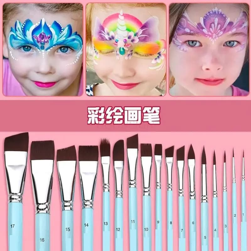 17PCS Makeup embossing brush, facial tattoo brush