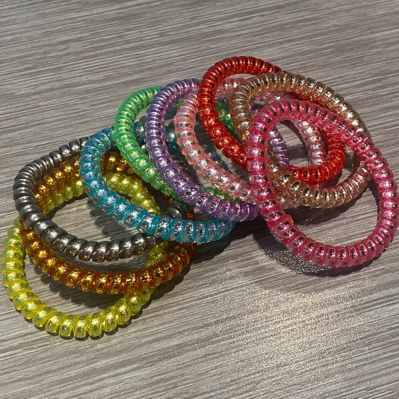 10 pz/set Filo Telefonico Primavera Legami Dei Capelli Per Le Donne di Colore Solido Elastici Per Capelli Delle Ragazze Elastico Del Telefono Scrunchie Accessori Per Capelli