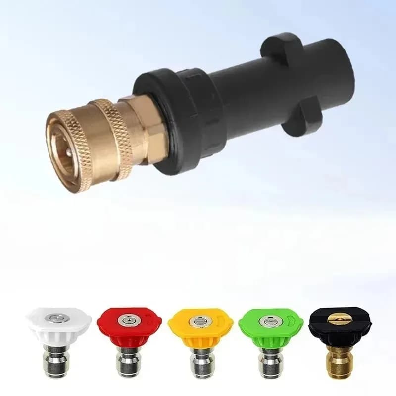 Karcher K2-K7 High Pressure Washer Adapter with 5-Color Quick Connect Nozzles And Foam Cannon