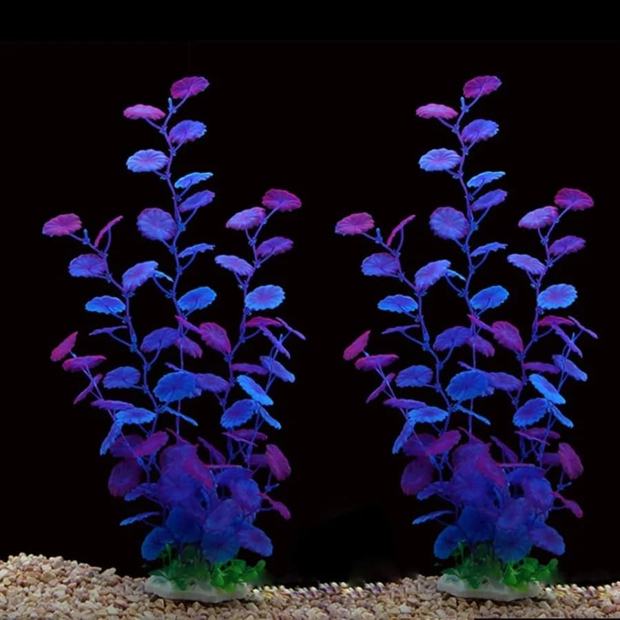 2 pezzi decorazioni per acquari piante artificiali per acquario12 pollici sicuri per tutti i pesci AL68 viola 2 pezzi
