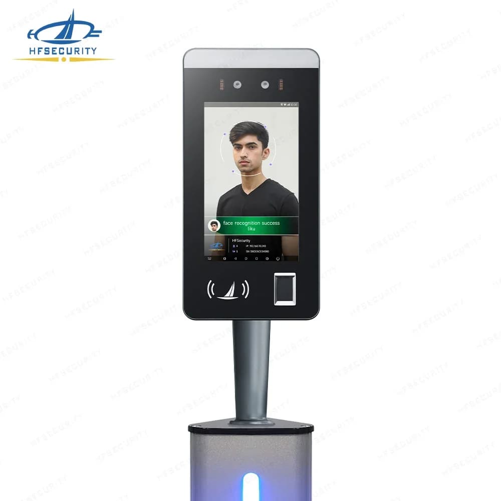 FR07 Lettore di schede Smart NFC da 7 pollici Tempo di presenza Riconoscimento facciale Alimentatore per controllo accessi 12 V con UPS