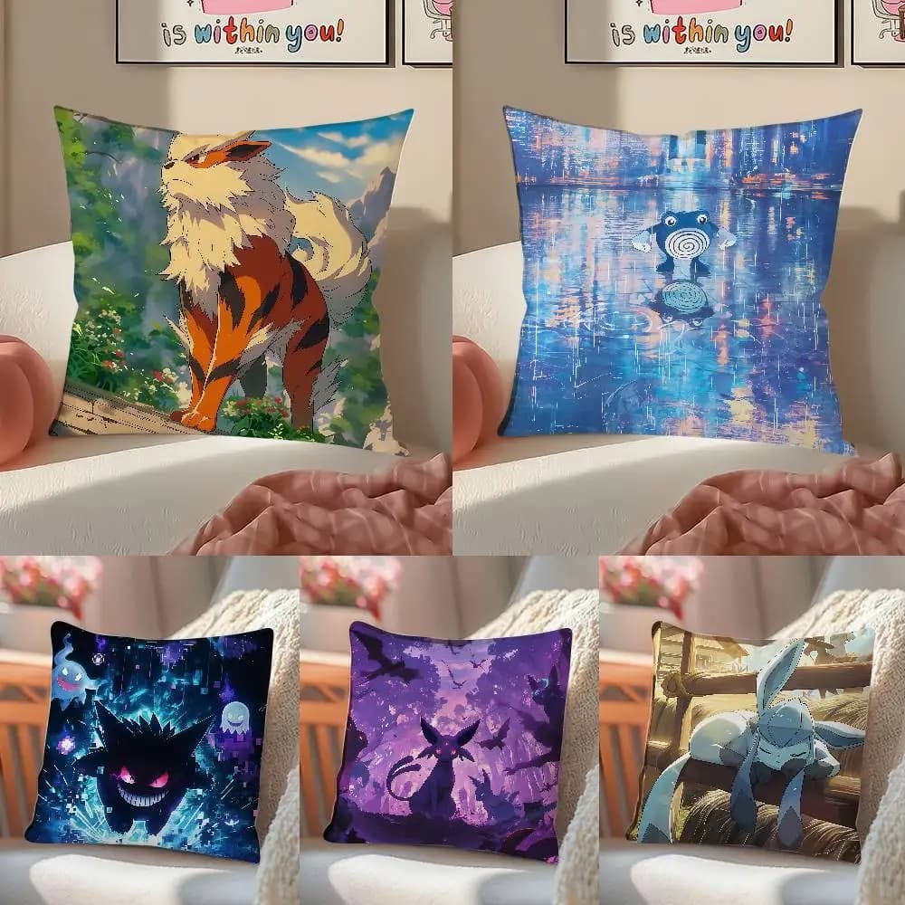 Pokemon Raichu Anime Plush Pillow Cover Soft Short Plush Cushion Cover For Sofa Bedroom Living Room Home Decor Gift
