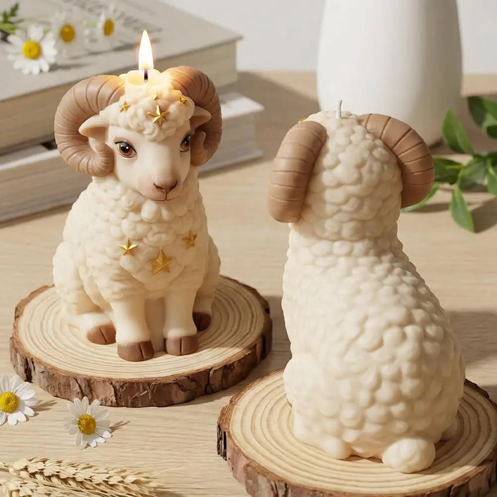 Stampo in Silicone 3D a Forma di Capra per Candele, Gesso e Resina - Strumento Fai-da-Te per Creazione di Candele e Saponi Artigianali