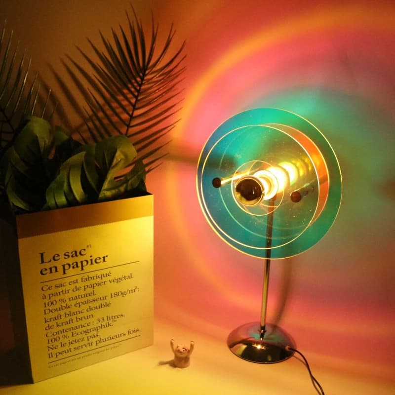 Lampada da scrivania colorata in acrilico Bauhaus Nordic creativo semplice LED camera da letto sfondo decorativo comodino apparecchi di illuminazione per atmosfera