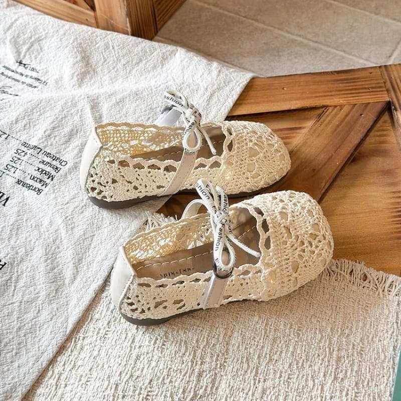 Ballerine all'uncinetto per bambine con grazioso fiocco, Nuove sandali estivi 2026 per neonate, Suola morbida, Semplici, per feste e matrimoni