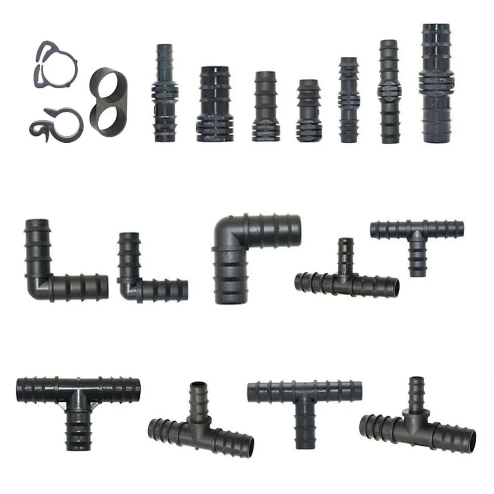 5 pcs 16/20/25mm PE Pipe Barb Connector Straight Tee Spina Garden Water Pipe Reducing Splitter Common drip irrigation system