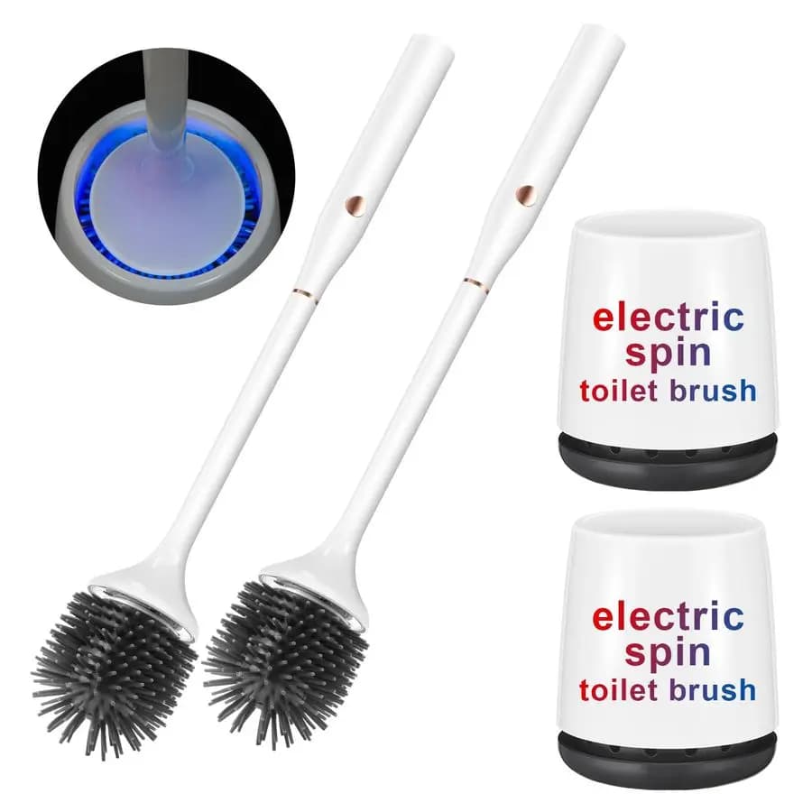 Spazzola per WC, Spazzola per WC in silicone, Set spazzola e supporto per WC con supporto ventilato, Spazzola per WC, da terra, Wa