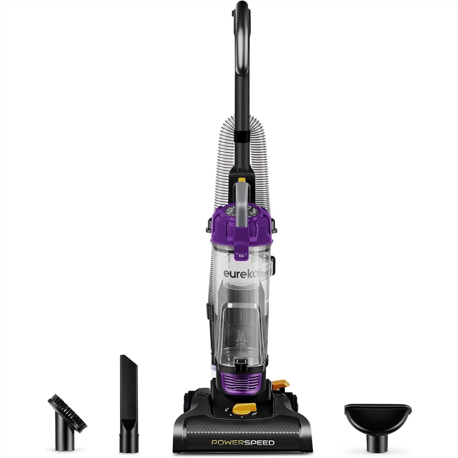 Aspirapolvere verticale senza sacco, leggero (10 libbre), 5 regolazioni di altezza, contenitore per la polvere grande da 2,6 litri, viola