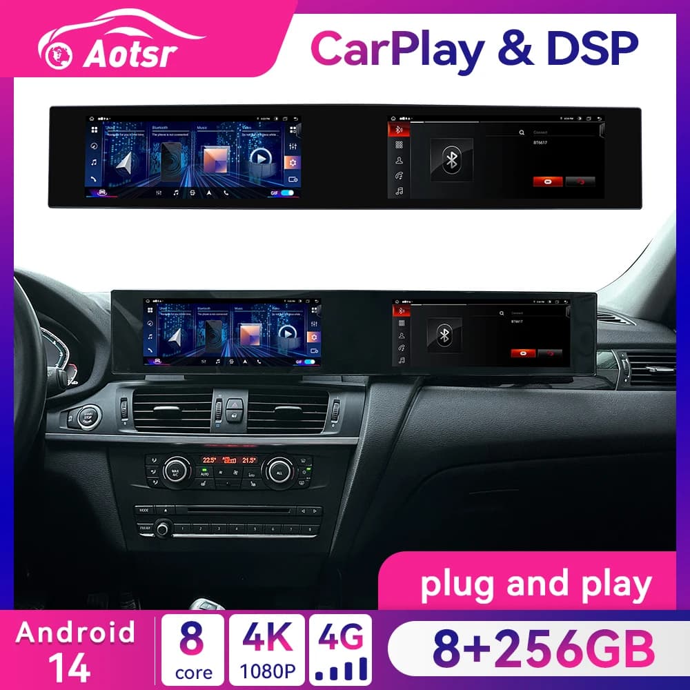 21inch Screen Android 14.0 Car Stereo For BMW X3 F25 X4 F26 2012 - 2018 CarPlay Android Auto 360° Bird View Plug&Play Head Unit