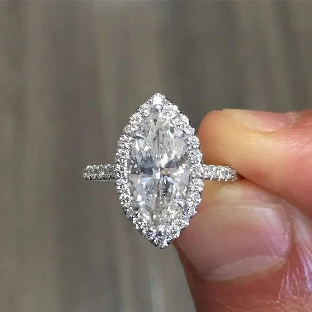 2026 Classic Marquise Women Wedding Ring Jewelry Shine Micro Paved Zircon Stone Silver Color Bridal Girl Engagement s
