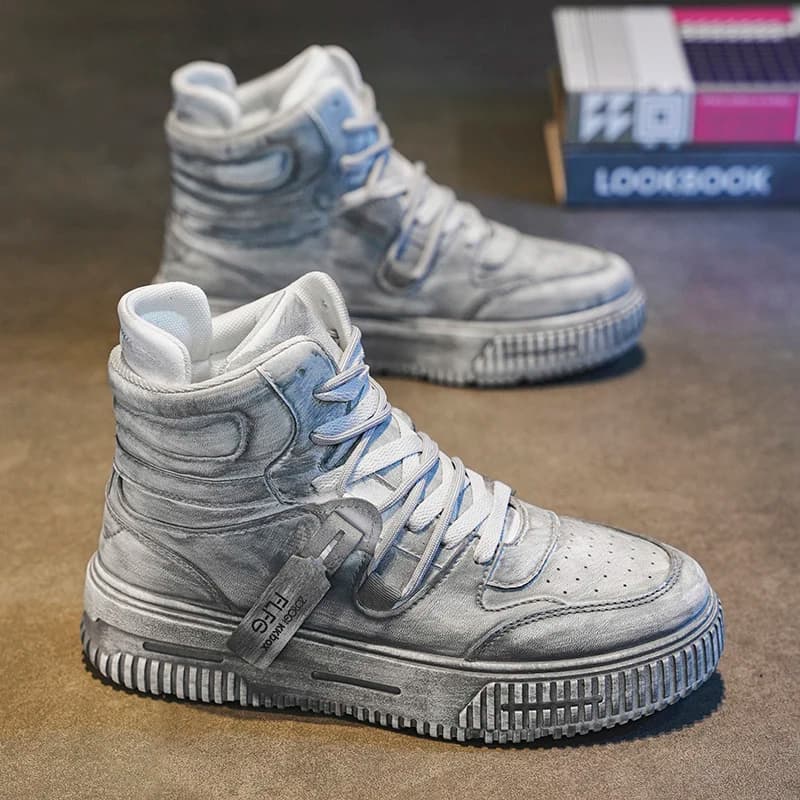 Stivaletti da Uomo Antiscivolo per Esterni, Sneakers Autunnali Nuove, Scarpe Casual da Uomo alla Moda, Comode con Suola in Gomma, Calzature Taglia Grande 45
