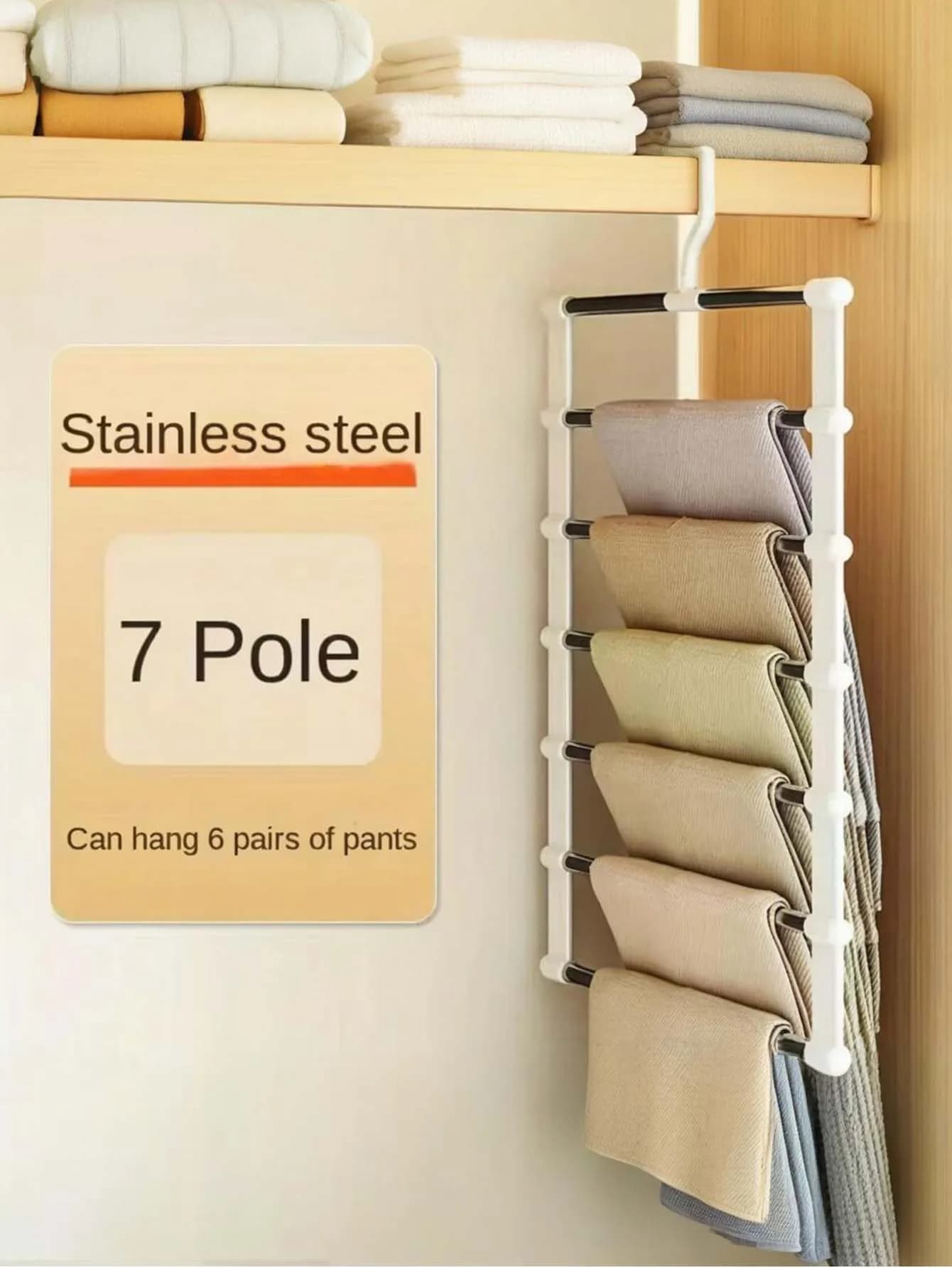 Appendiabiti salvaspazio pieghevole portaoggetti per armadio Organizzatore multifunzionale per gonne per pantaloni Robusta scala nuvola in acciaio