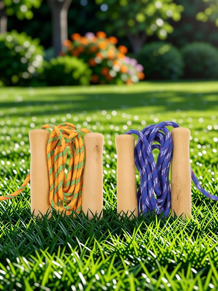 2Pcs Wood Handle Skipping Rope Exercise Ropes Jump Rope 2.5 Meters Lightweight Fitness Training Practice