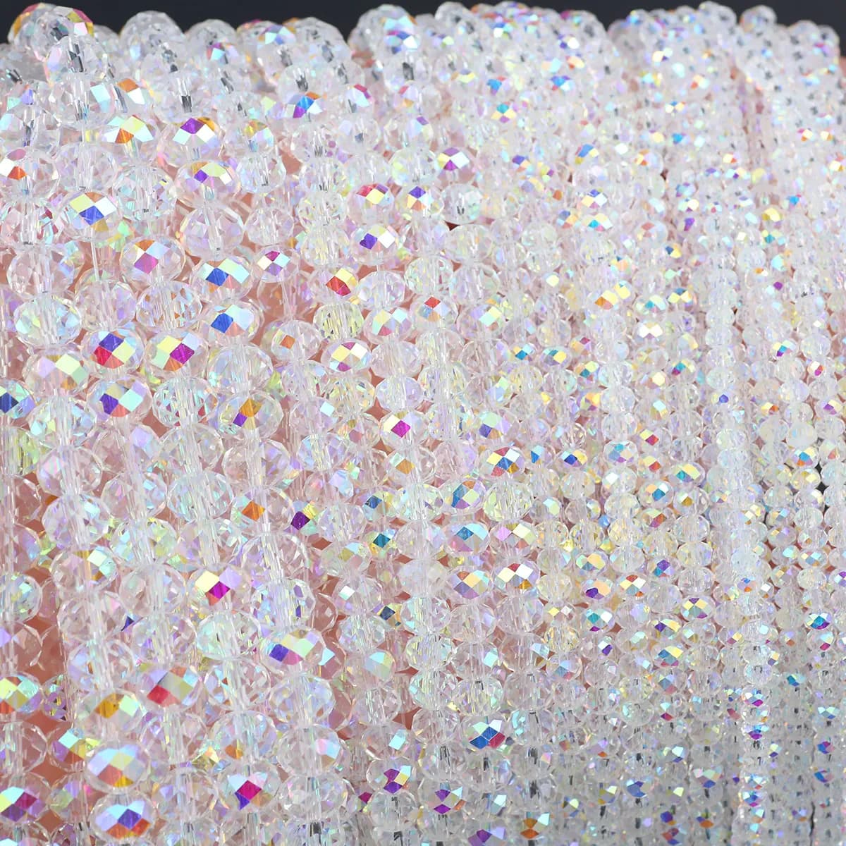AB White Glass Beads in Austrian crystal 3/4/6/8mm transparent with hole, bulk beads for creation of DIY jewelry, bracelets and supplies for crafts.