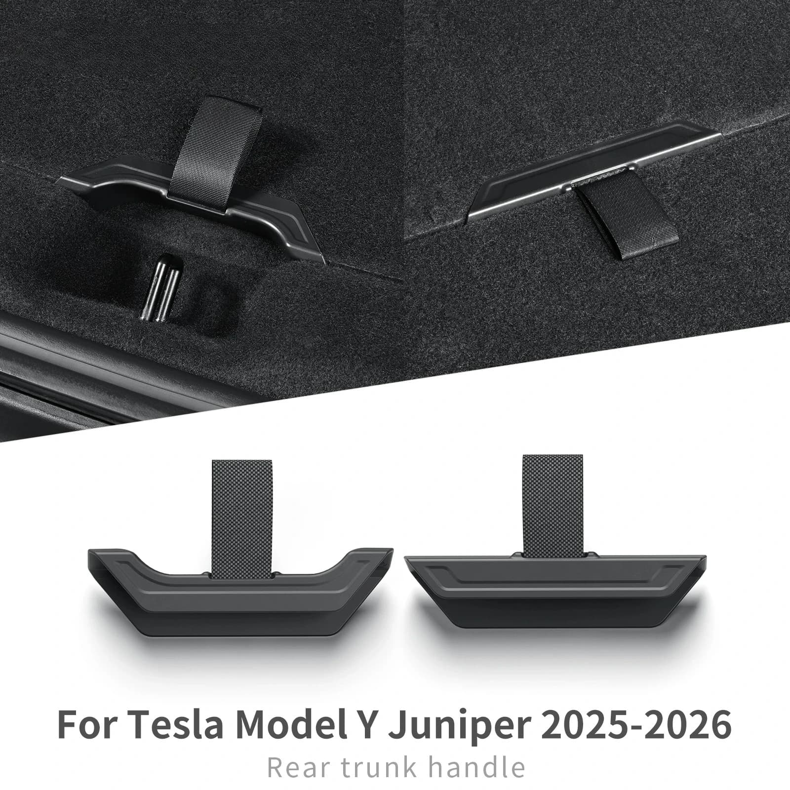 For Tesla Model Y Juniper Launch 2025 2026 Rear Trunk Lid Pull Strap Drawstring Rope Open Cover Handle Organizer Car Accessories
