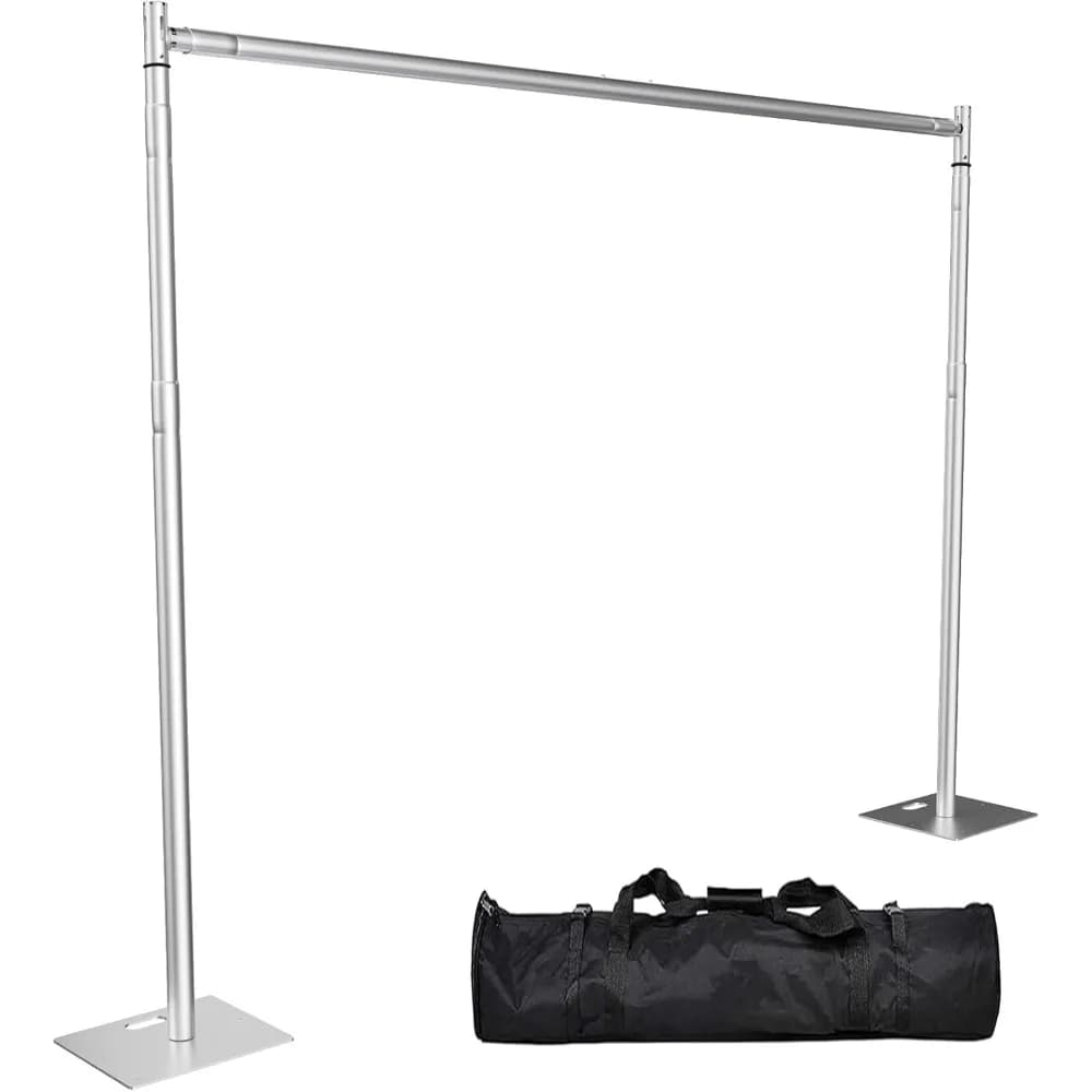 Kit Supporto per Fondale Fotografico Resistente 10x10ft con Palo Telescopico Regolabile e Base in Metallo per Feste, Matrimoni, Compleanni e Fotografia