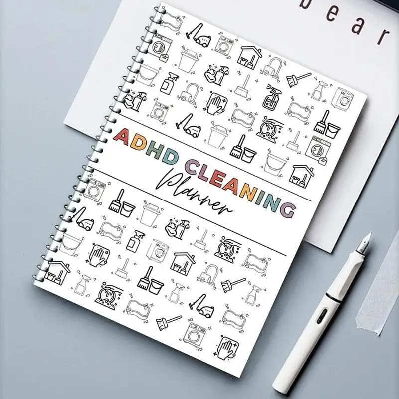 Cleaning Planner A4 Daily Schedule Notebook Focus Checklist Durable Cover Smooth Pages Office Dorm Essential