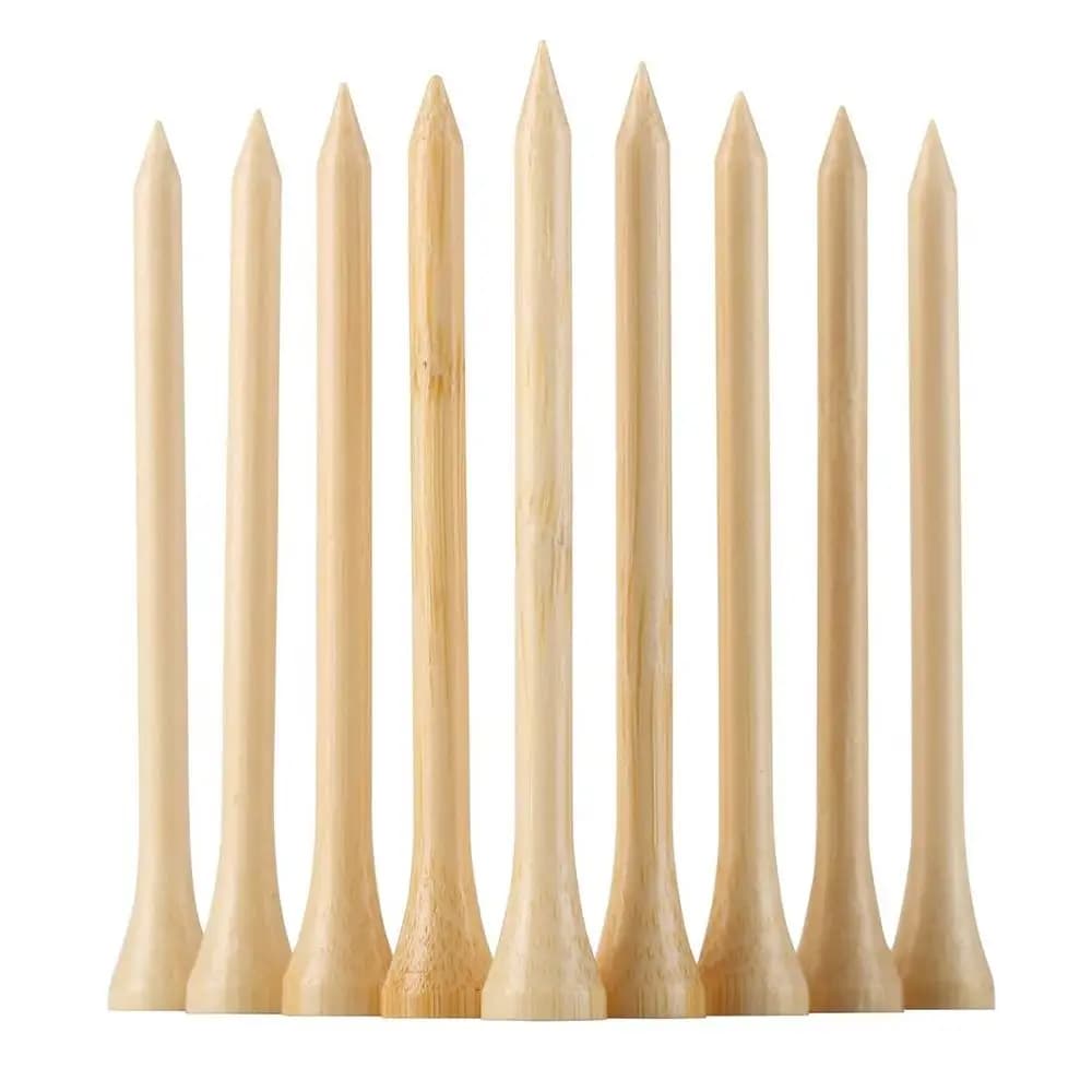 100Pcs Bamboo Golf Pins 42mm 54mm 70mm 83mm Biodegradable Replaceable Golf Tees Less Friction Stronger Golf Ball Stands
