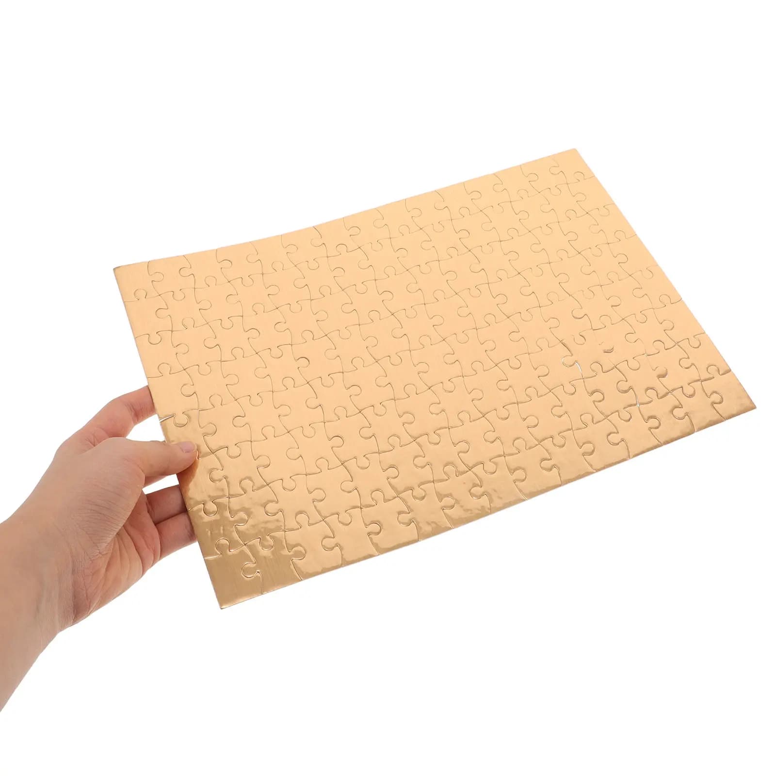 4 Set di Puzzle Bianchi per Bambini con Bordo Dorato, Progettati per Disegnare e Colorare, Artigianato Fai-da-Te, Puzzle Creativi per Famiglia