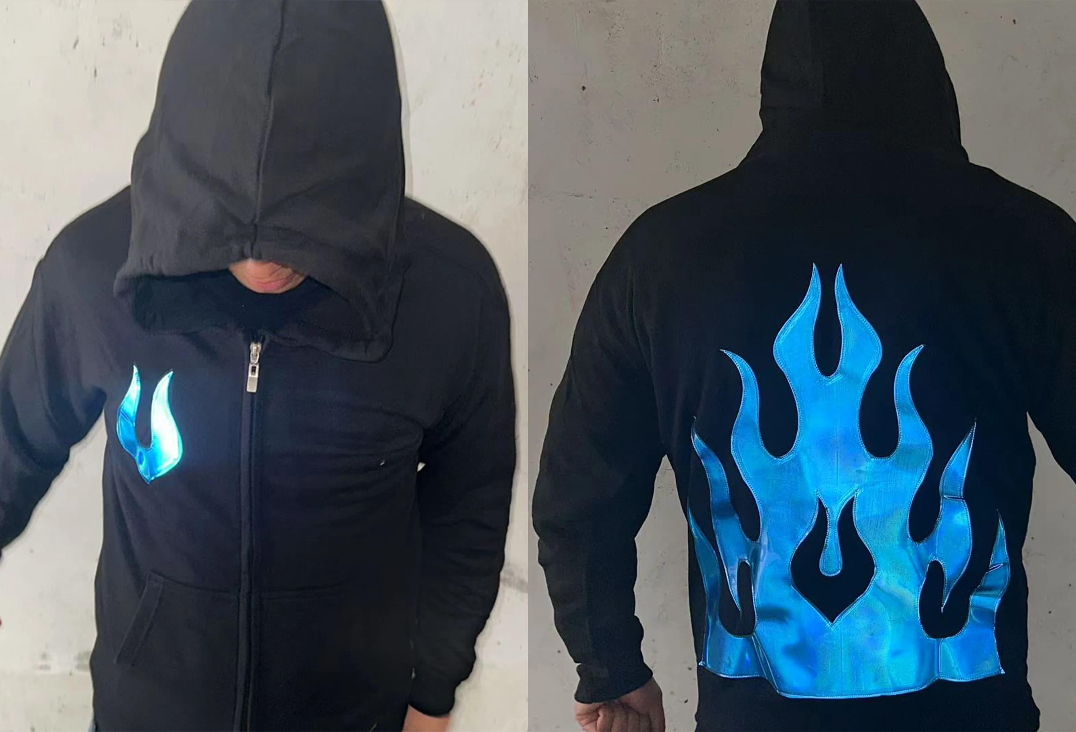 PHATTPANT shuffle rave gear wave rave gear Zipper hoodie, cardigan jacket Flame hoodie