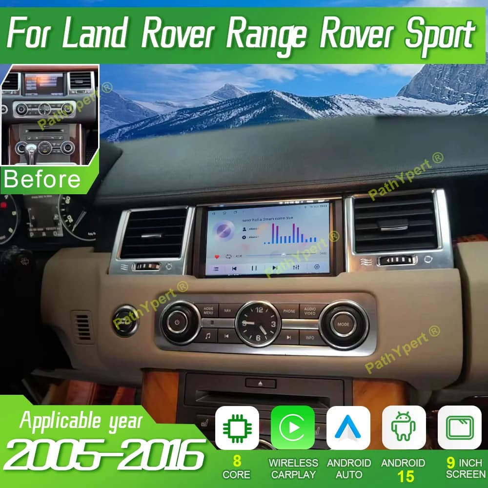 9''Android 15 Original Car Style For Land Rover Range Rover Sport 2005-2016 Car Radio Multimedia Player BT GPS Head Unit Carplay