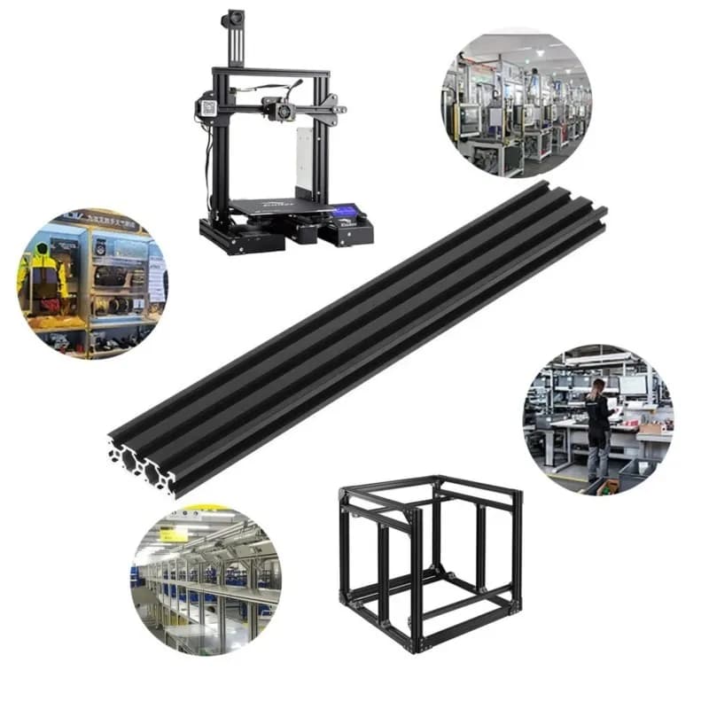 1 Pz Profilo In Alluminio Nero 2060 T-Slot V-Slot 2060 V Estrusione Standard UE Lunghezza 100-550mm Guida Lineare per Telaio CNC stampante 3D