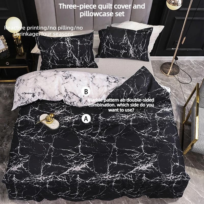 3 piece duvet cover set with pillowcase Set bed linen with corners Queen King Size Bed linen with floral pattern for the house Hotel