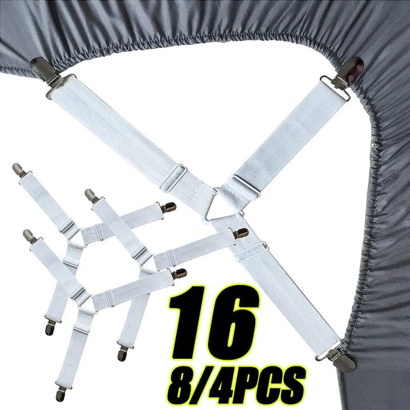 16/4 Pz/set Adjustable Sheet Grips Closure for Belt Clips for Sheet Cover Covers Quilt Cover Holder Organize Gadget