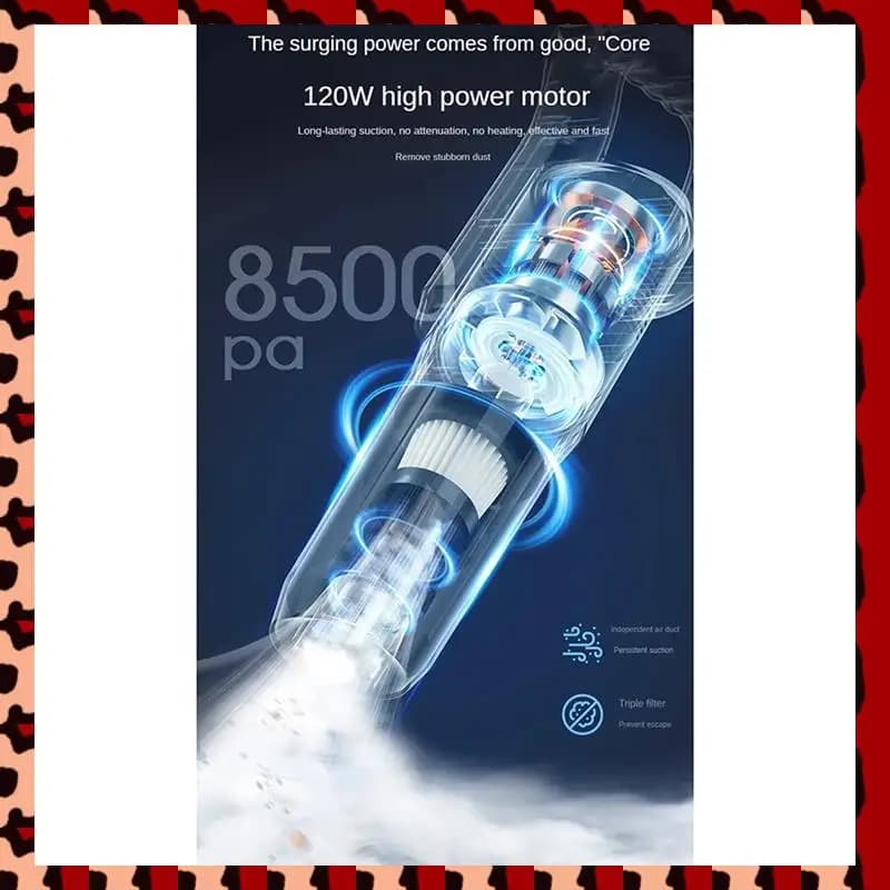 Aspirapolvere portatile senza fili A72P Aspirapolvere portatile senza fili per casa e auto 8500 Pa 120W