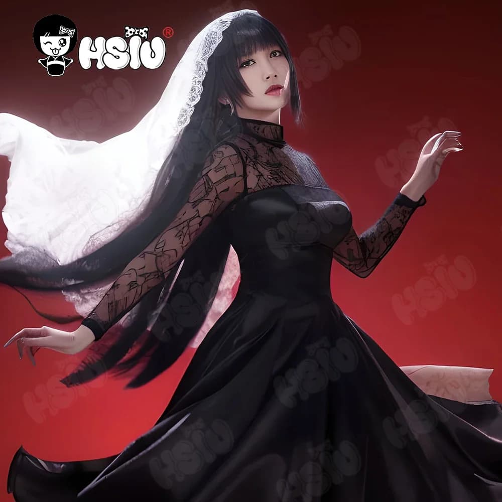 Osaragi Costume Cosplay Parrucca HSIU similpelle abito Abito Velo Gotico Taro Sakamoto Anime SAKAMOTO GIORNI Osaragi Cosplay
