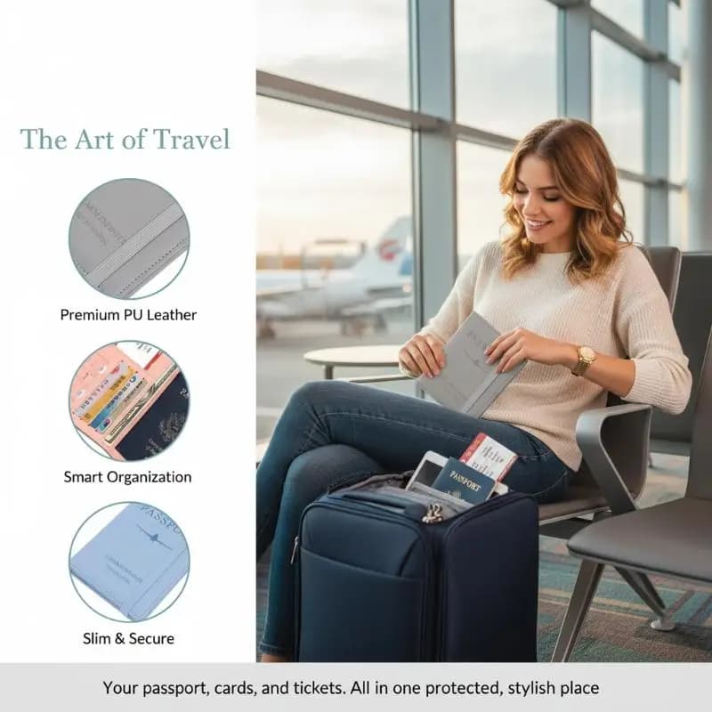 Durable Waterproof Passport Holder with Credit Card Slots Perfect for International Travel