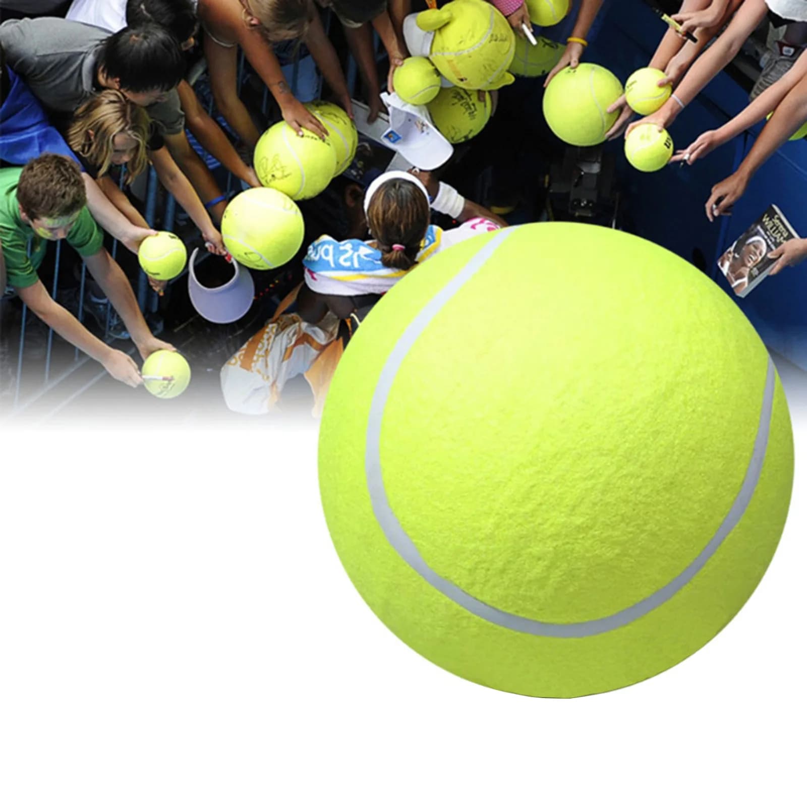 Grande pallina da tennis firmata da 24 cm, pallina da tennis gonfiabile, regalo per attività