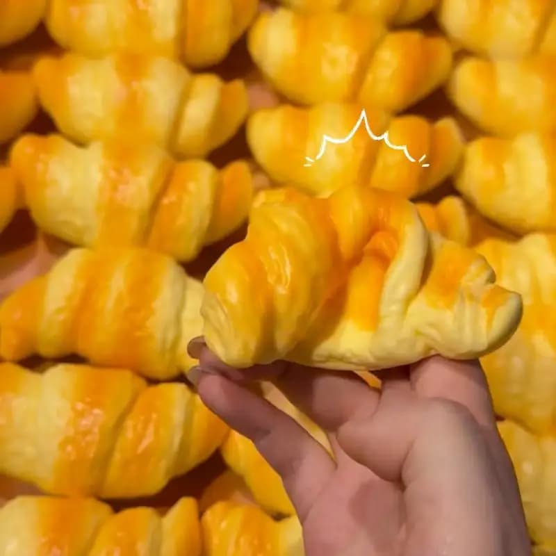 【D】Stress Relieving Squishy Toy 1Pcs Soft Slow Rising Croissant Cat Paw Fried Dough Stick Fidget Toy for Office Desk Decor Gift