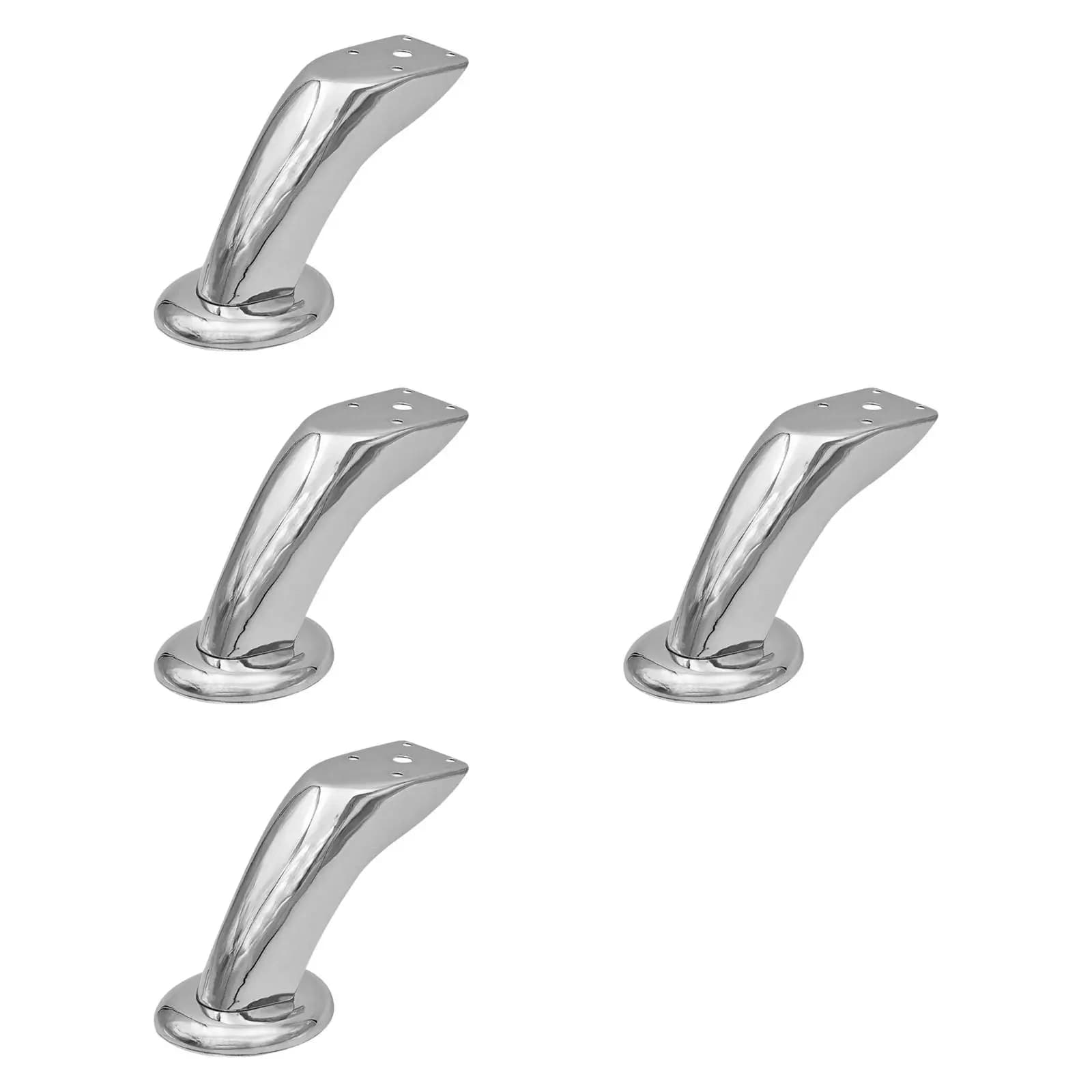 Set di 4 Gambe per Mobili in Acciaio Inox, Facile Installazione, Decorazione Fai-da-Te, Gambe Portatili di Ricambio per Divani, Panche, Cassettiere