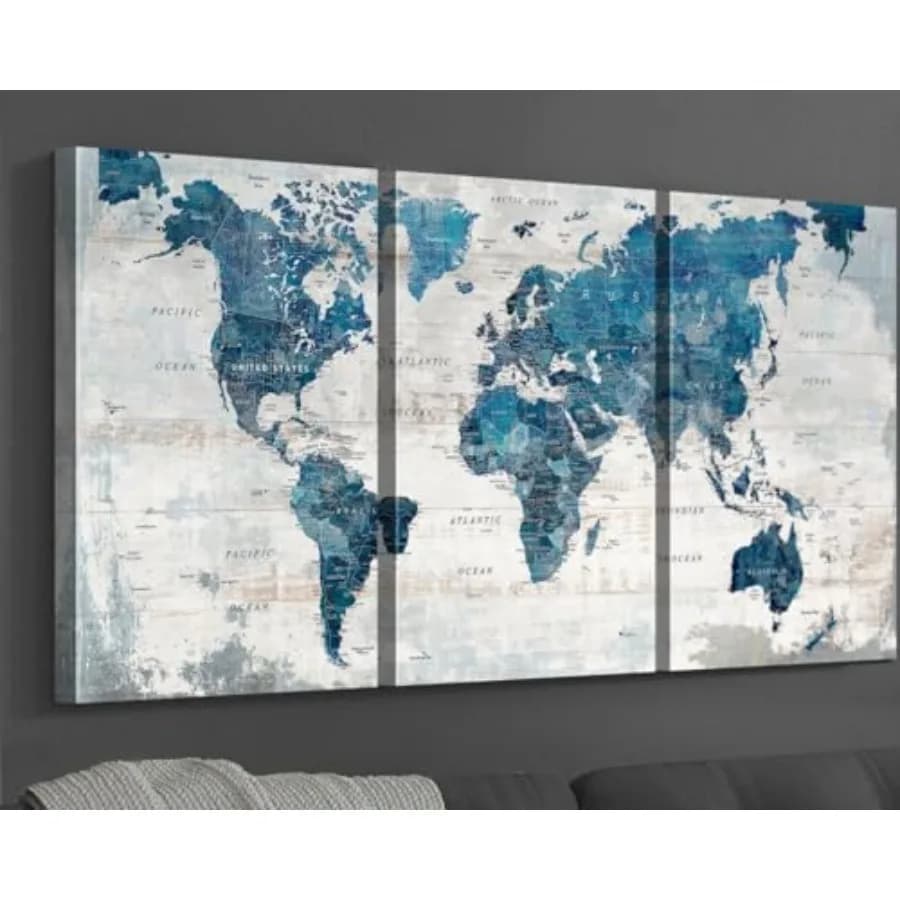 Quadri da Parete per Soggiorno, Immagini per Ufficio, Decorazioni Murali per Camera da Letto, Mappa del Mondo su Tela, Decorazioni per Cucina, Dipinti Incorniciati per Arredamento Pareti