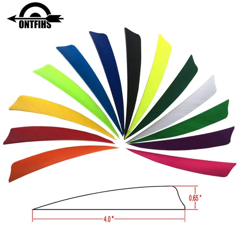 50 Pcs 4" Shield Arrow Feathers Archery Fletching DIY For Hunting Traditional Bow Arrow Acessories