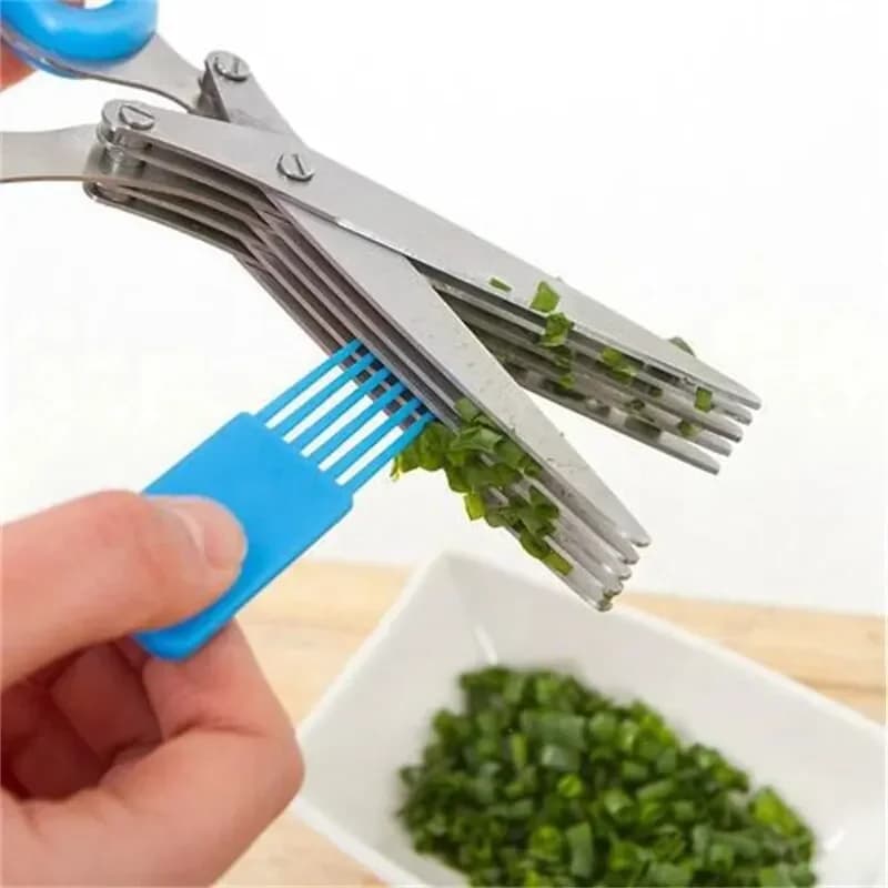 Multifunzionale Muti Strati Coltelli In Acciaio Inox Forbici Da Cucina Taglierina Per Scalogno Erbe Laver Spezie Cipolla Cuoco Taglio Forbice