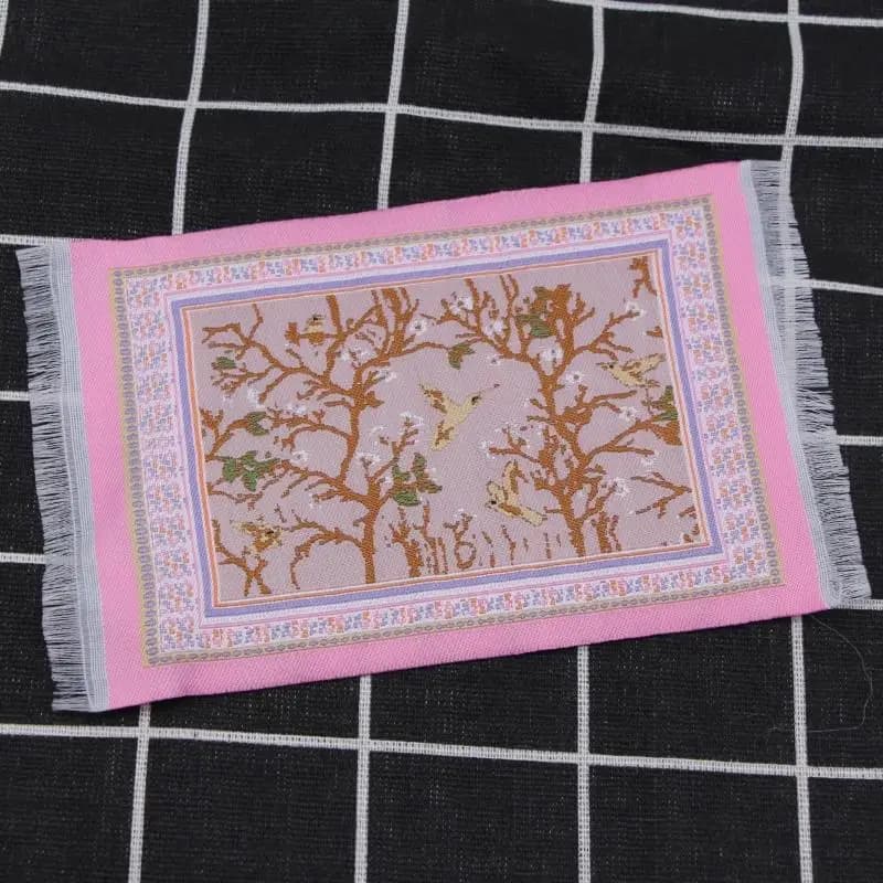 16*10cm Turkish Style Mini Floral Pattern Mat Miniature Weaving Rug Dollhouse Carpet Doll Accessories Floor Coverings