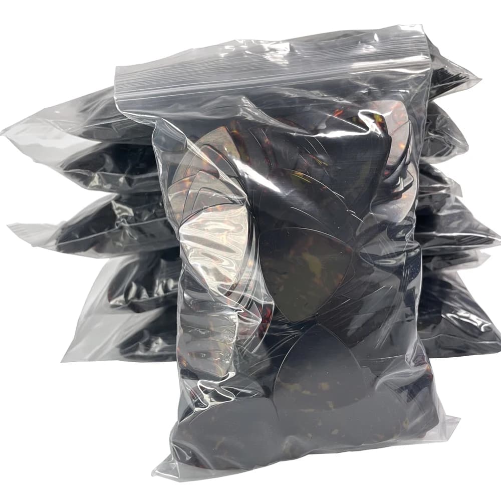 Ingrosso 500 pz/lotto Plettri per Chitarra Grandi Triangolari Arrotondati in Celluloide Tartaruga 0.71mm 0.96mm
