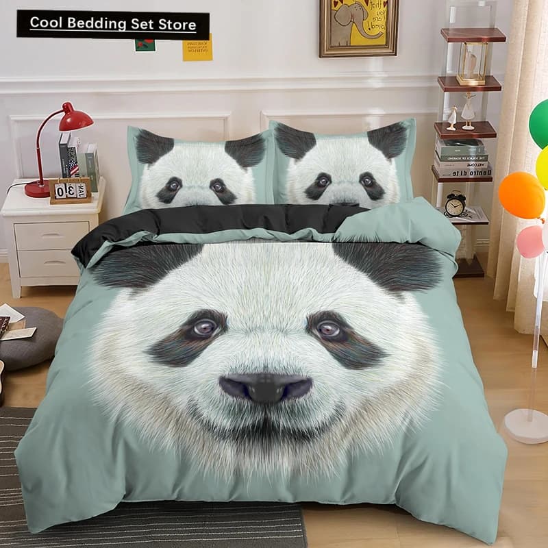 Cartoon Panda 3D Bedding Set Printed Cute Animal Duvet Cover Sets Single Full Queen King Size Bed Clothes for Adult Kids Gifts