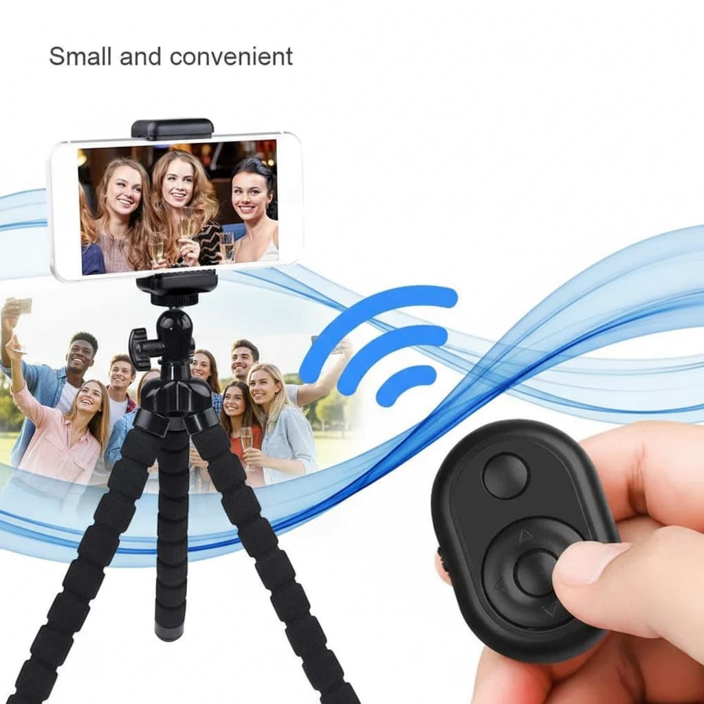 Telecomando Bluetooth per Fotocamera per Telefoni iOS/Android, Scatta Foto e Video, Mini Dispositivo Wireless per Voltare Pagine di E-Book su Smartphone
