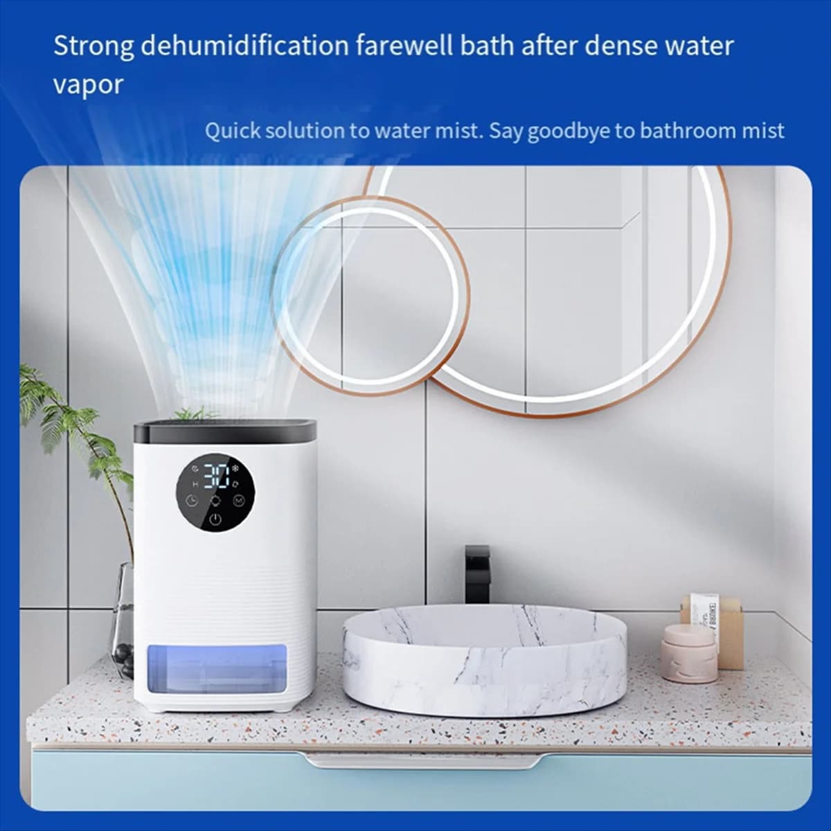 Deumidificatore AA41T per camera da letto, deumidificatori per la casa con spegnimento automatico, piccolo deumidificatore portatile per camper, armadio, spina europea