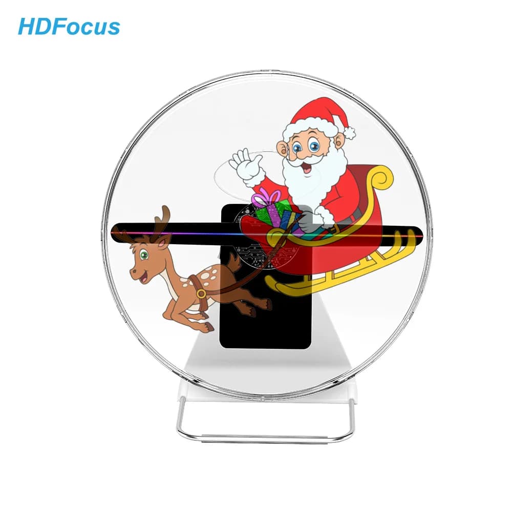Mini ventola ologramma da tavolo Led Wifi 30Cm Proiettore olografico 3D Ventola ologramma Display 3D a LED per eventi