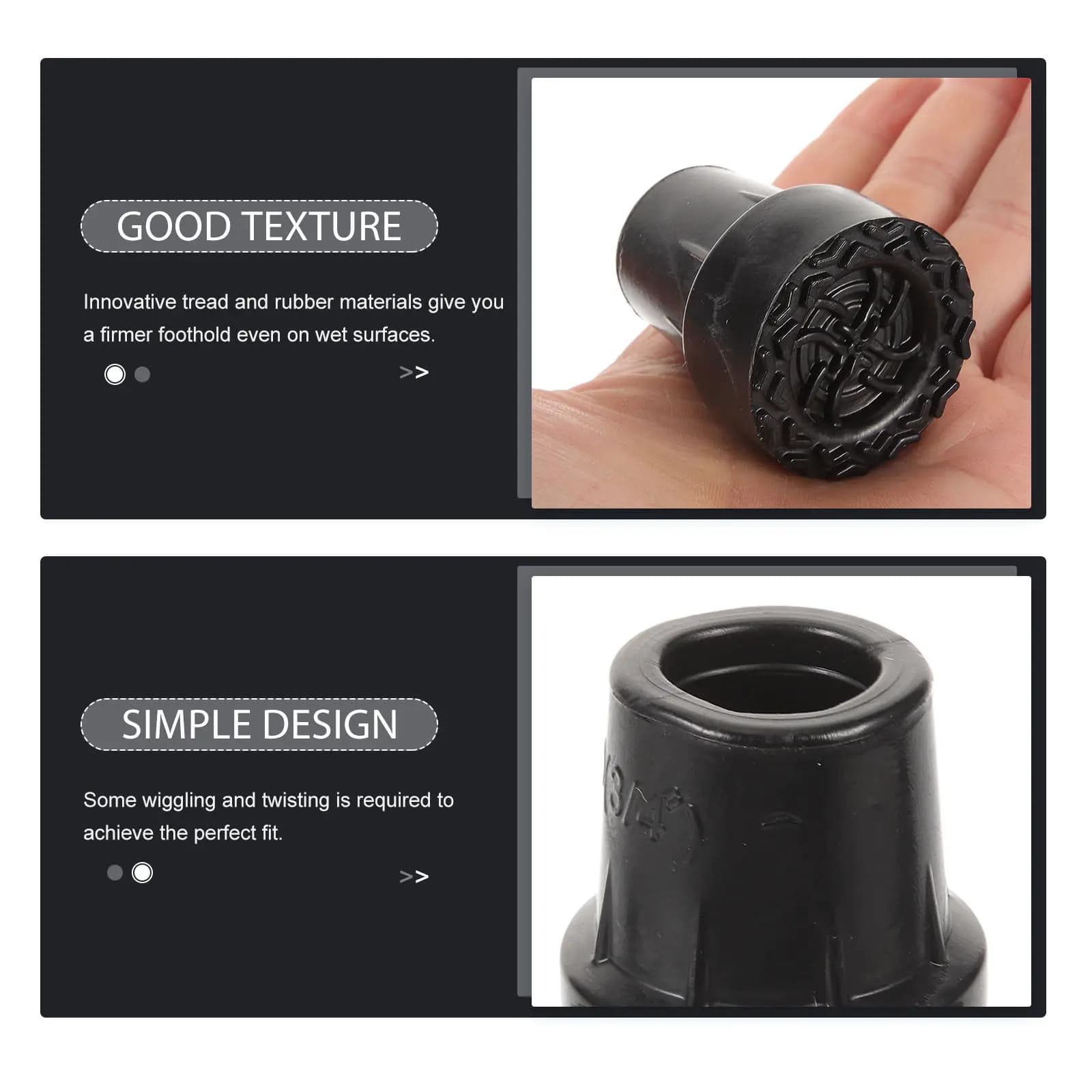 4 Pieces of Anti-slip Cover for Trekking Sticks, Reinforced Spare Parts for Stroller Sticks, for Open Hiking