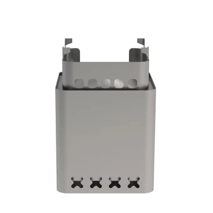 Fornello Portatile Quadrato in Acciaio Inossidabile a Carbone, Funzionamento Manuale, Forno a Combustione Secondaria, Accessorio per Fornello da Campeggio Leggero