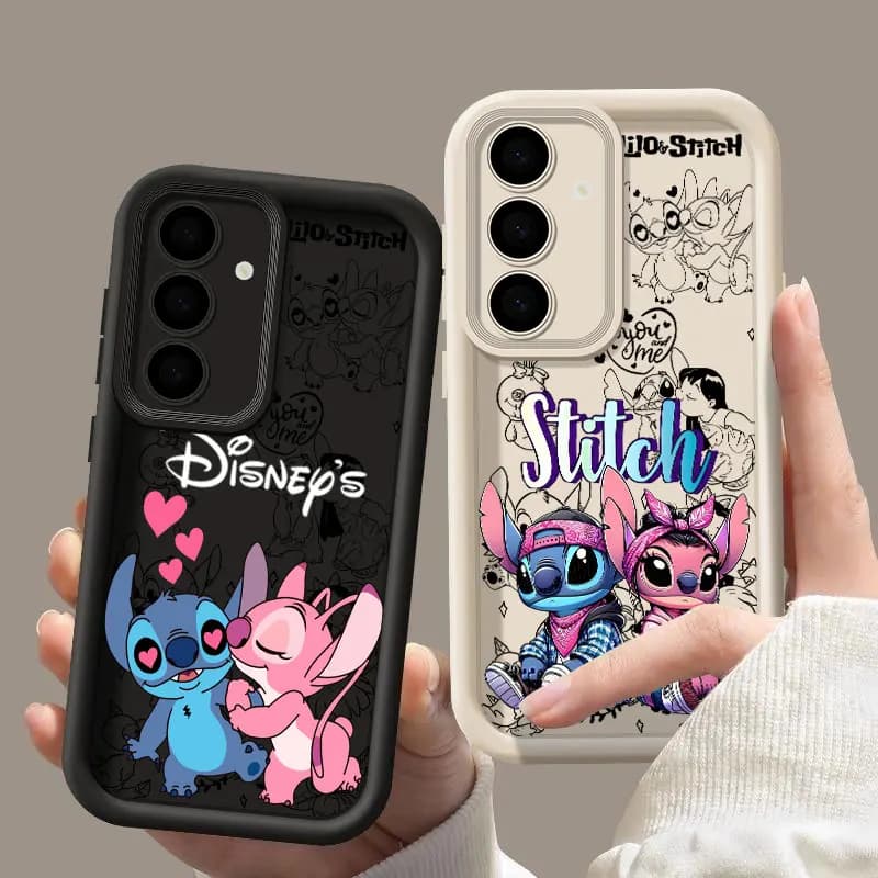 Cover Protettiva Antiurto in Silicone Stitch Angel Lilo per Samsung Galaxy S26 S25 Ultra S24 S23 Plus S22 S21 S20 FE