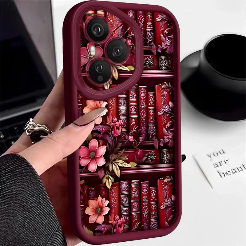 Cover for Phone with Creative Book Motive for Honor 400 200 Pro Magic7 Lite X8c X9c Smart X6a X6b X6c, Soft Shock Cover TPU Silicone