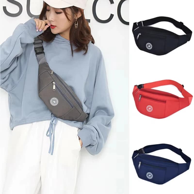Marsupio unisex Marsupio da cintura Portafoglio da viaggio Borsa da trekking da uomo Oxford 2 cerniere Marsupi regolabili per donna